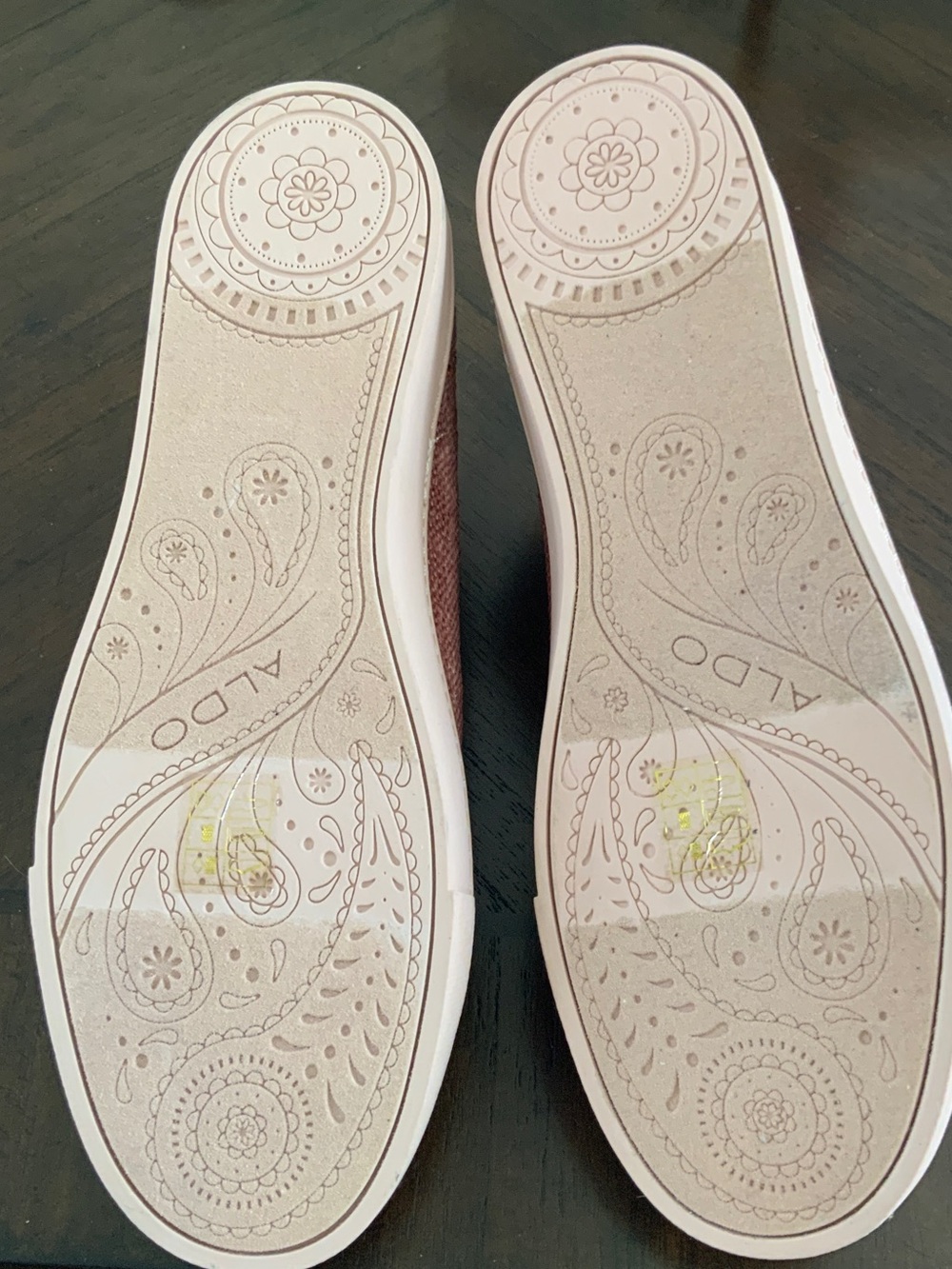 Aldo Rose Gold Sequin Lace-Up Sneakers - Picture 3 of 4